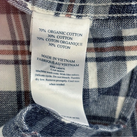 Faherty Featherweight Plaid Flannel Shirt Men's Medium Blue - Picture 6 of 8